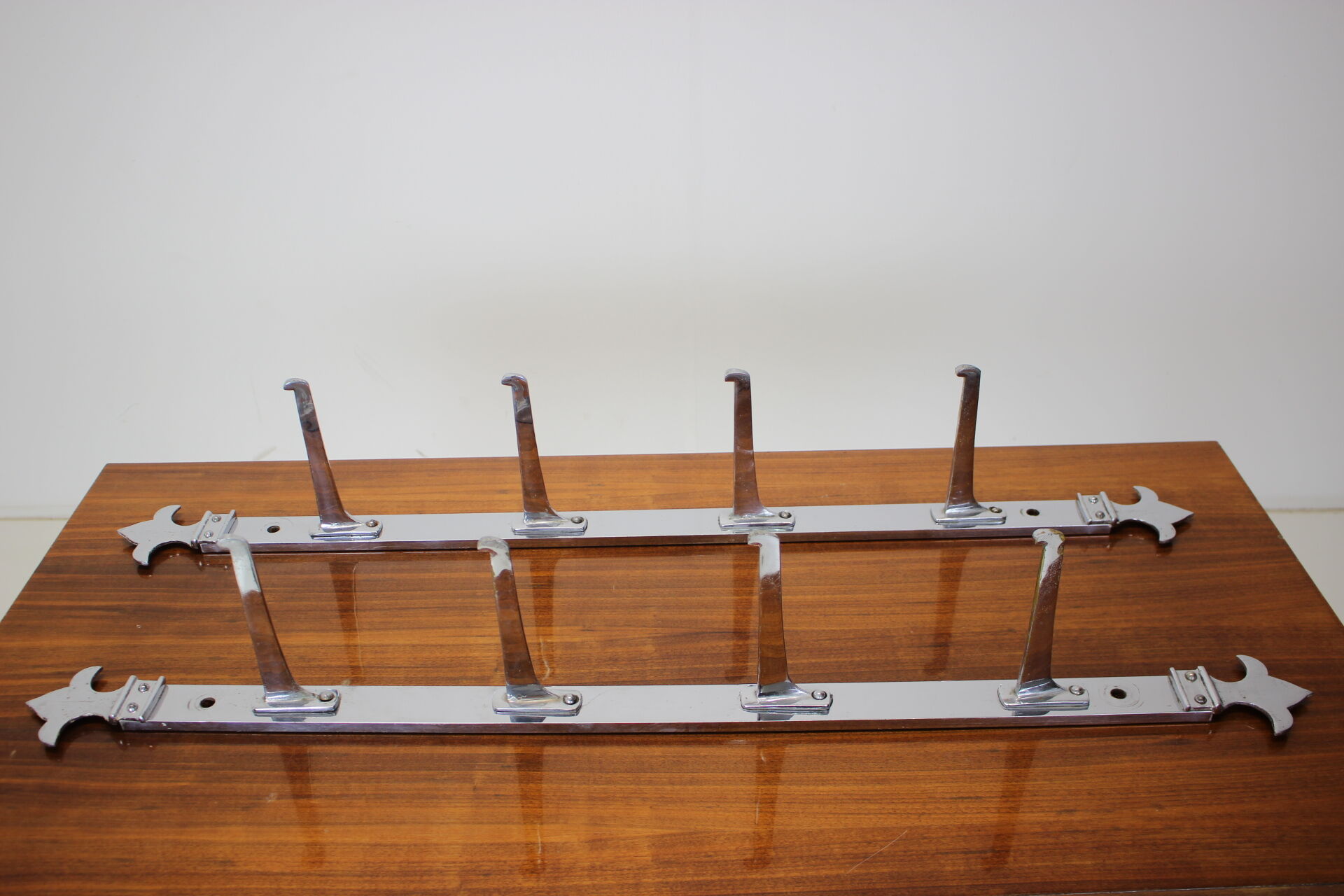 -chrome meat holders,1930s,czechoslovakia
