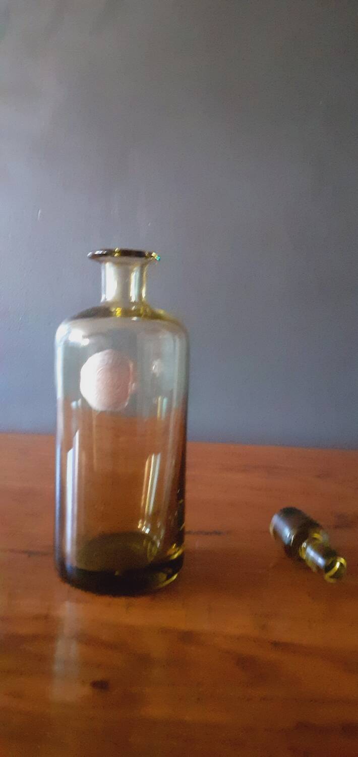 50s perfume bottle in blown glass verrerie de vallérysthal