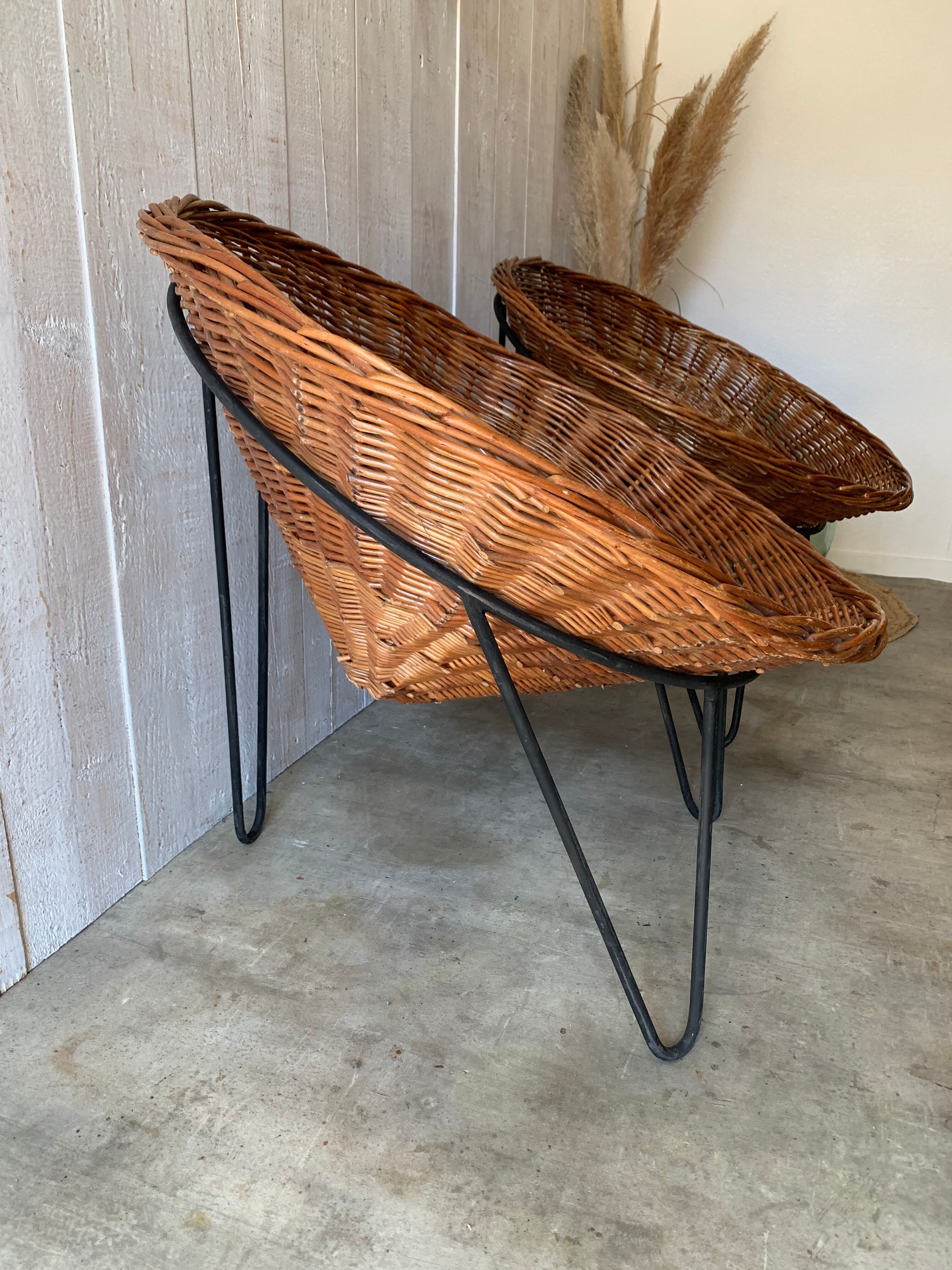 Pair of armchairs "baskets"