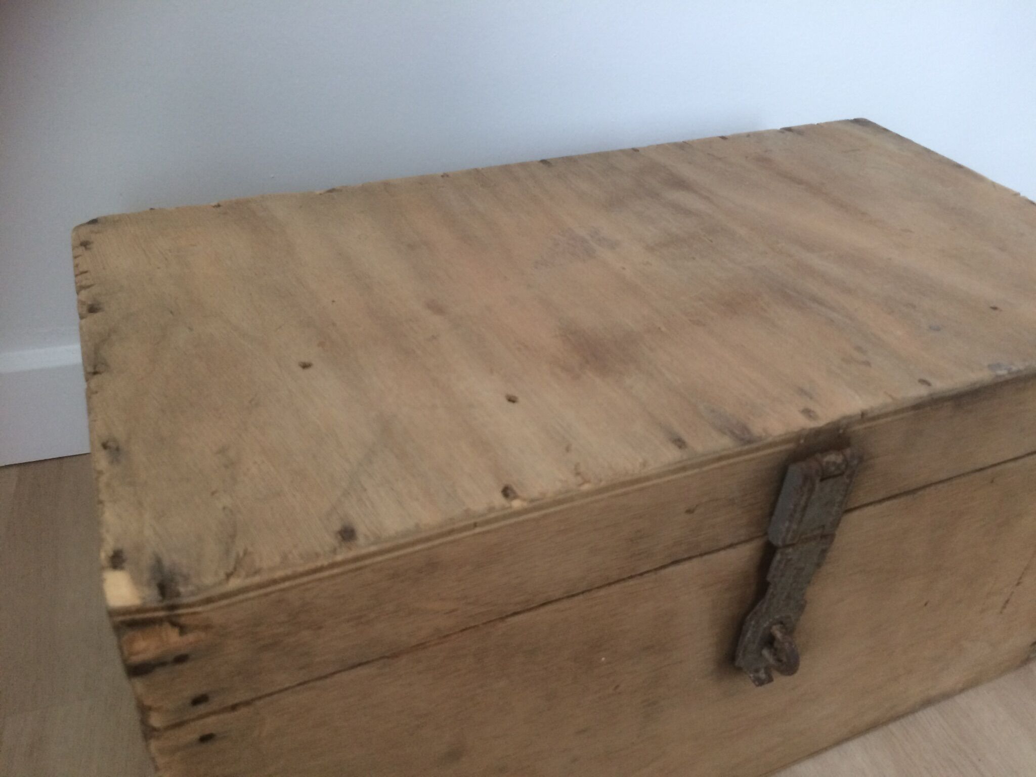 Old industrial carpenter trunk
