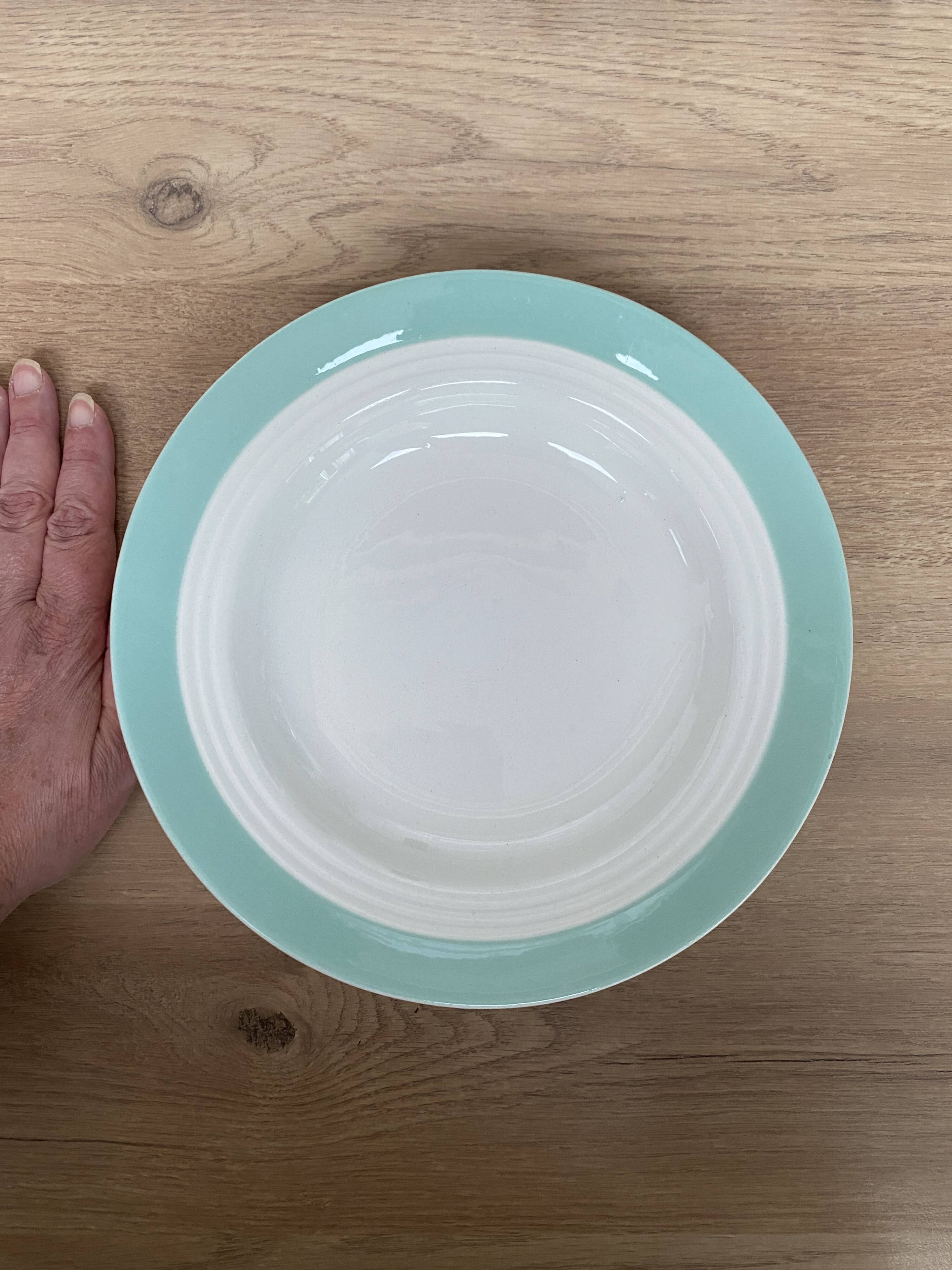 Set of 3 St Amand earthenware soup plates