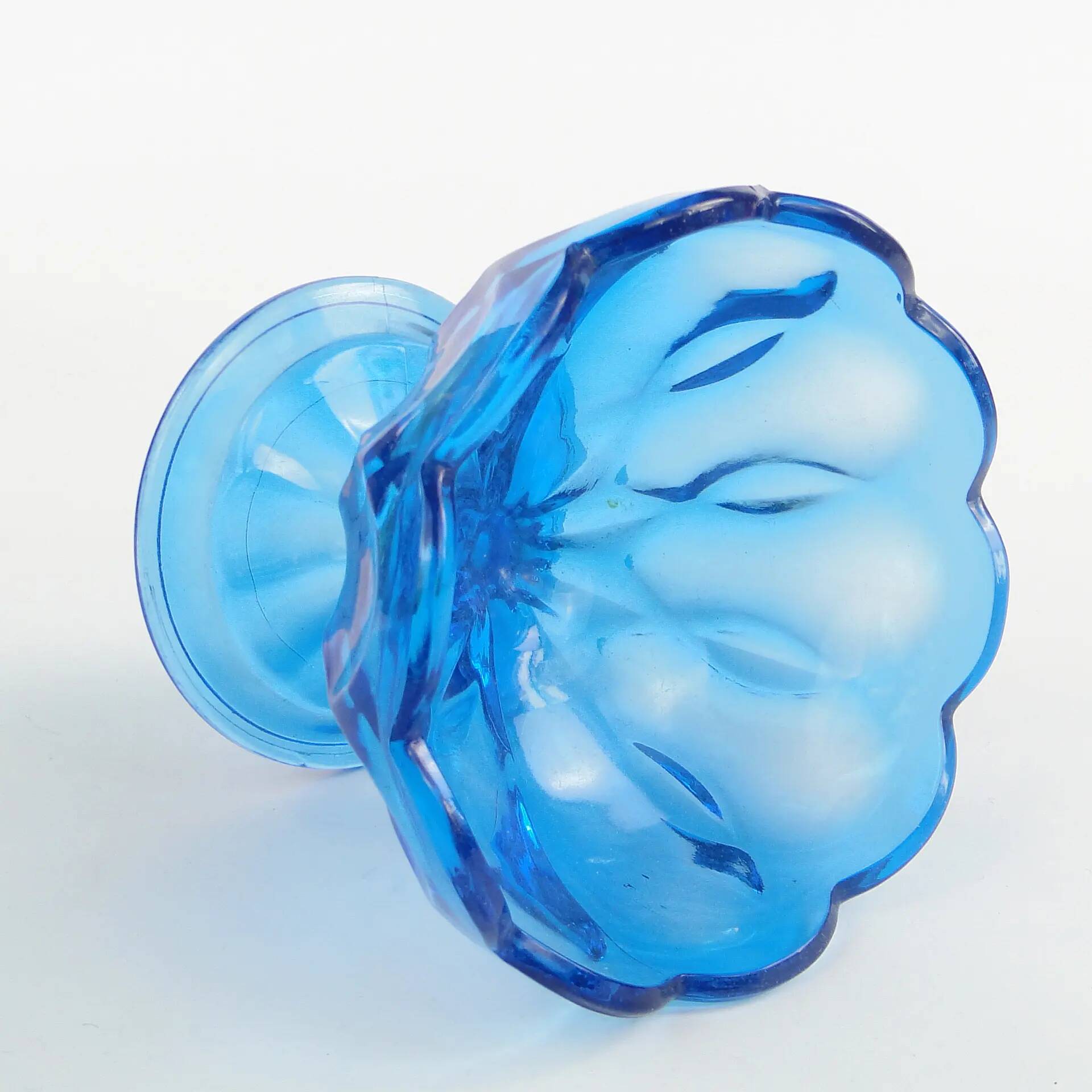 Ring Around fruit bowl, mid-century modern, pressed glass, Ząbkowice, Poland, 1950s