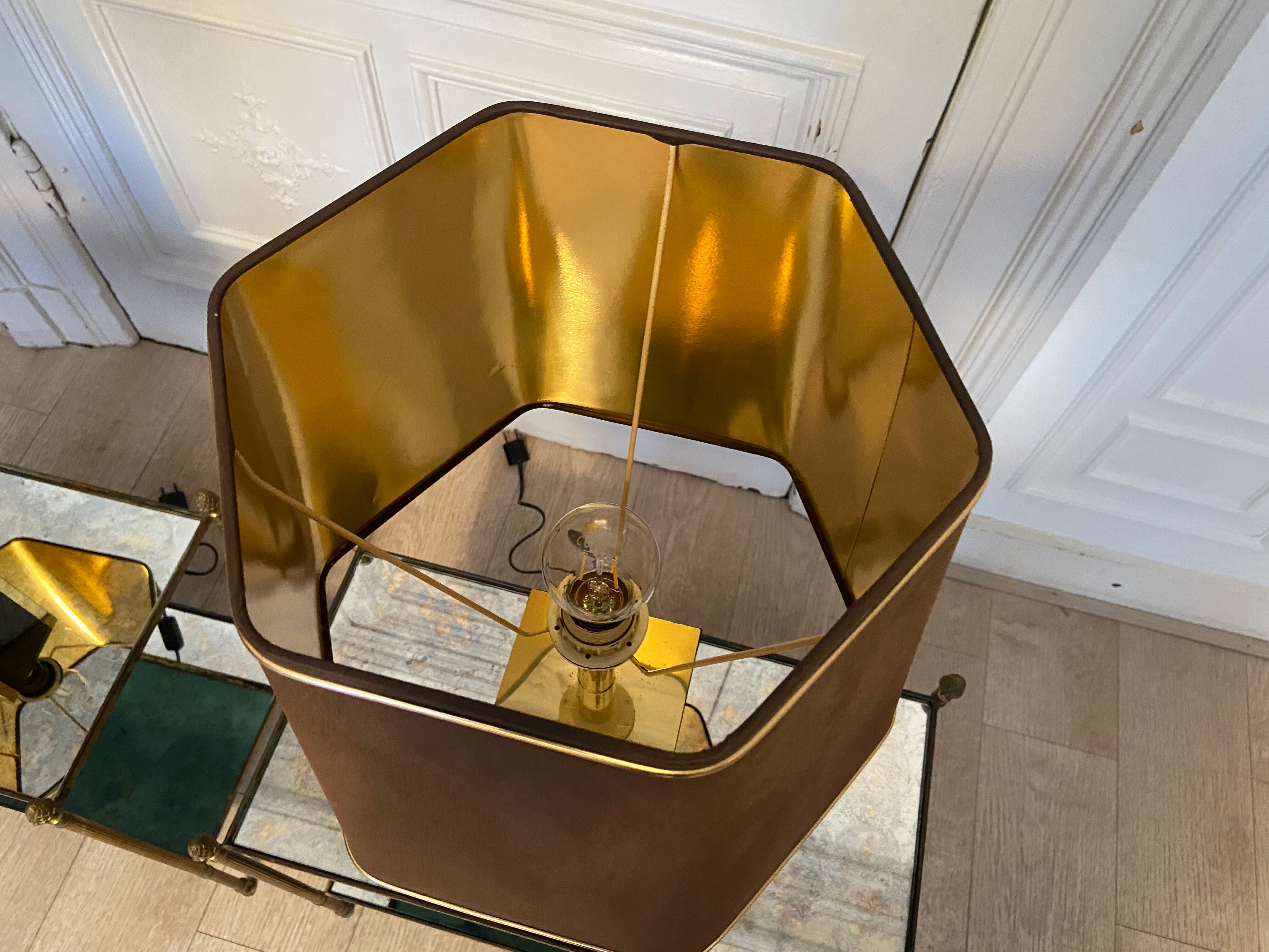 Pair of black and gold lacquered lamps, 1980s