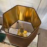 Pair of black and gold lacquered lamps, 1980s