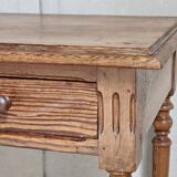 Desk, pine table, turned wooden legs, vintage, 70s