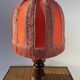 Large 1960s bell-shaped lamp with fringed shade