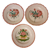 3 assiettes anciennes, faïences de l'est
