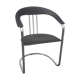Chrome metal chair and Bauhaus style leather – 70s/80s
