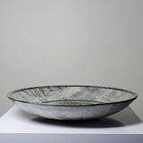 Large ceramic art bowl from the 50s-60s, vintage wall decoration or fruit bowl.