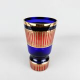 1960's Gillded Vase by Glass Designer Jan Gabrhel, Czechoslovakia