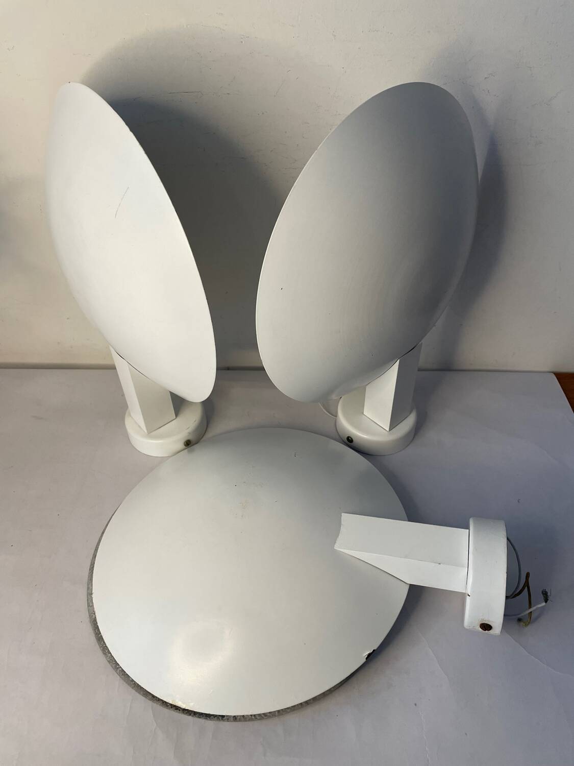 Pair of 80s metal wall lights