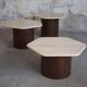 Three Gigogne Travertine coffee tables 1960