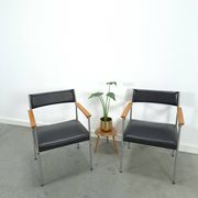 Chairs DDR with chrome base and black upholstery, dining chairs