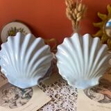 Rare pair of vintage shell lamps