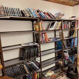 Old industrial metal shelf of 3 linear meters