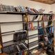 Old industrial metal shelf of 3 linear meters
