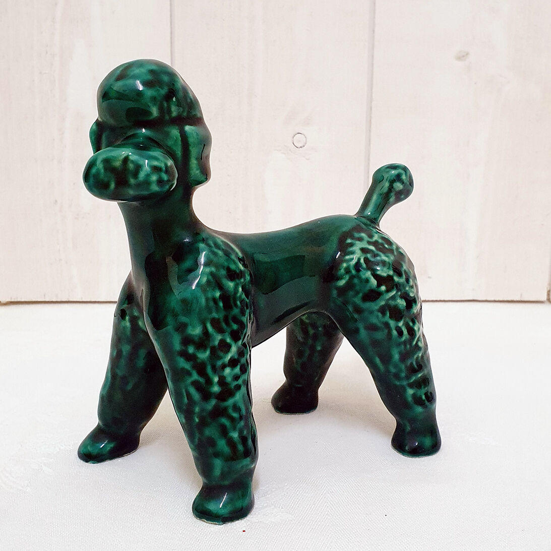 Green Art Deco ceramic poodle