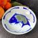 Hand-painted Chinese porcelain bowl with blue fish