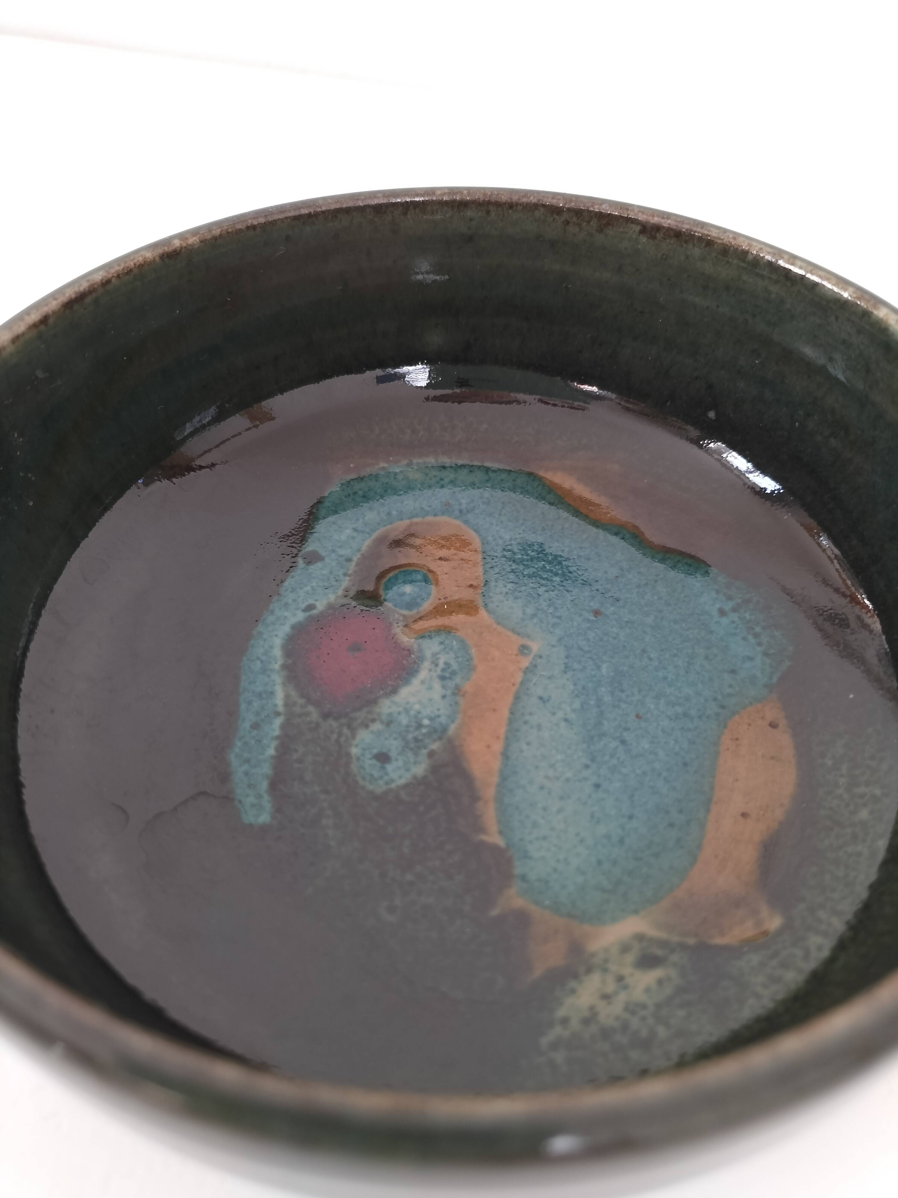 Signed stoneware bowl from Puisaye