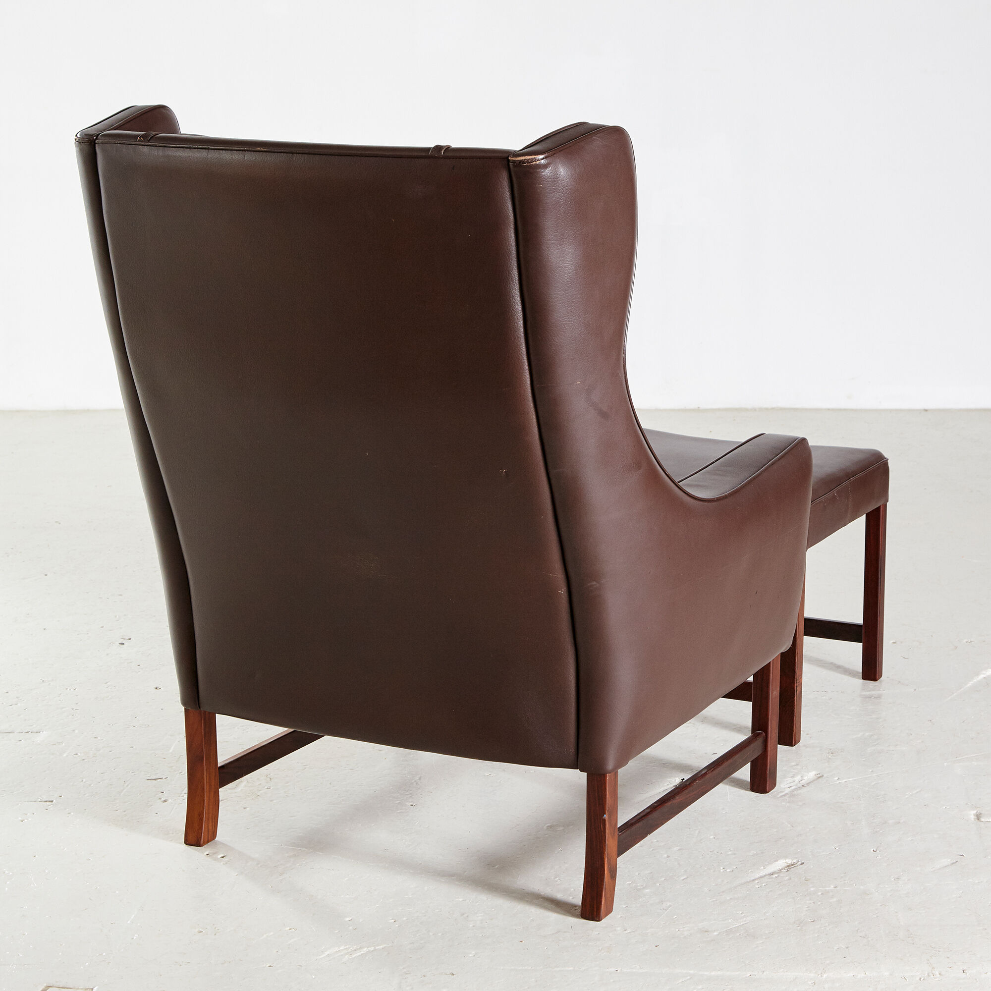 Fredrik kayser 965h leather reading armchair with ottoman