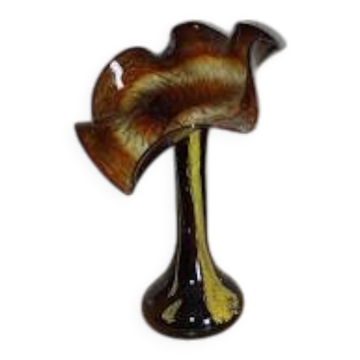 Vase La Rochère « Volubilis » – Forme fleur – Verre ambré