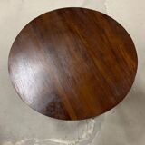 Table basse ronde en guéridon et acajou