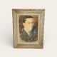 Portrait of a man in pastel under glass, signed, early 20th century.