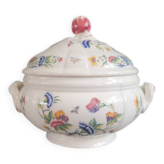 Sarreguemines glazed earthenware soup tureen, Rouen model - dishwasher safe