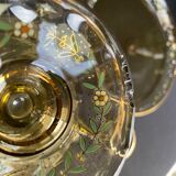 Amber crystal enamel and gilded liquor service