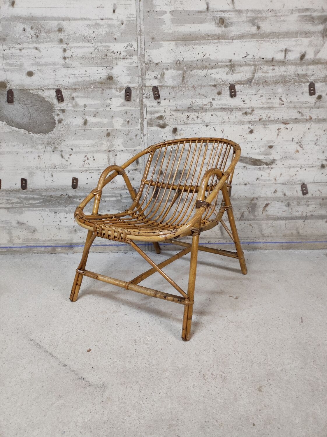 Vintage rattan armchair