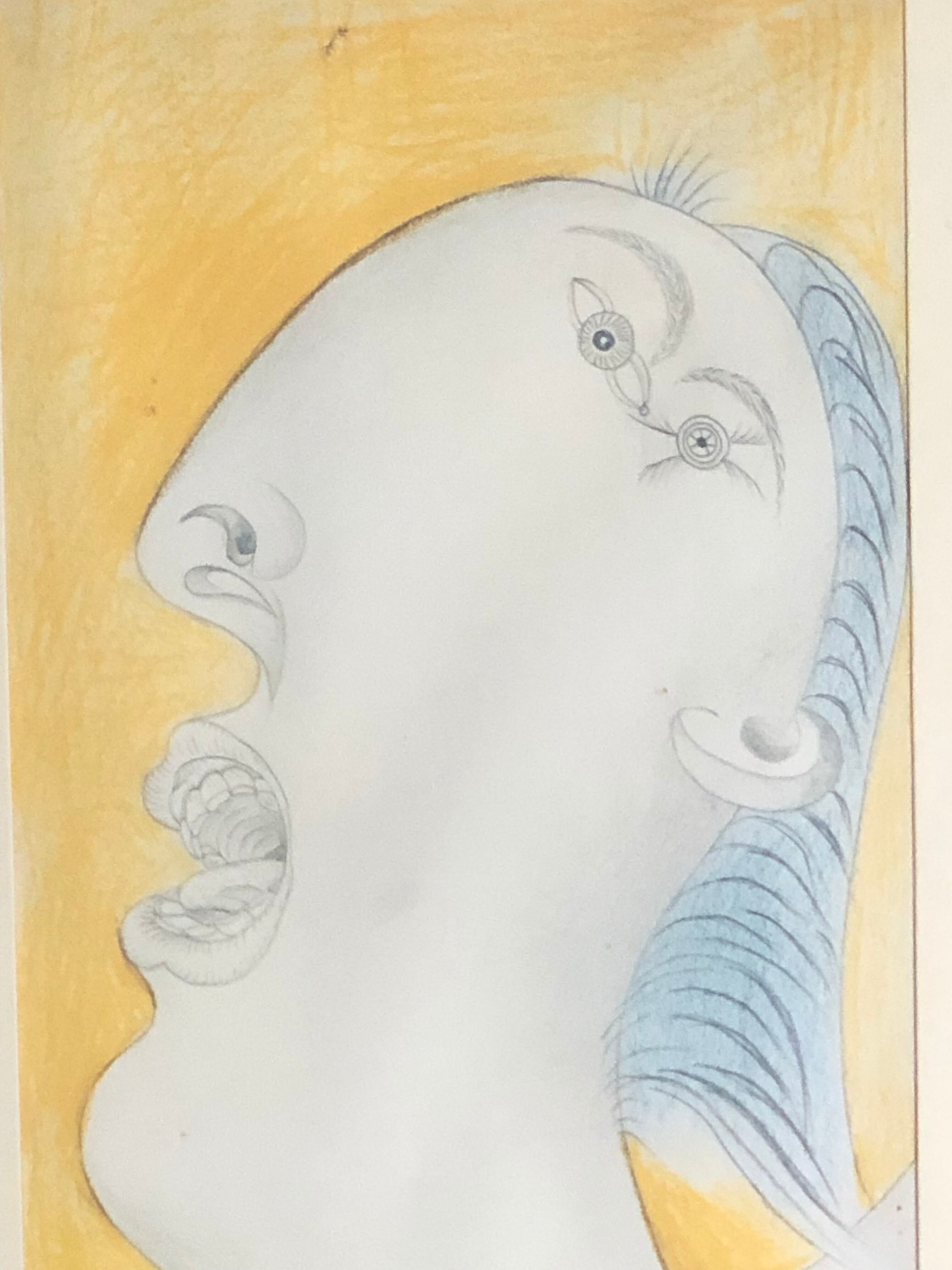 Picasso, reproduction "woman's head" preparatory drawing Guernica