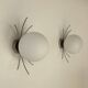 Pair of vintage wall lights, chrome and opaline, France, 1970