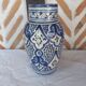 Moroccan white blue vase