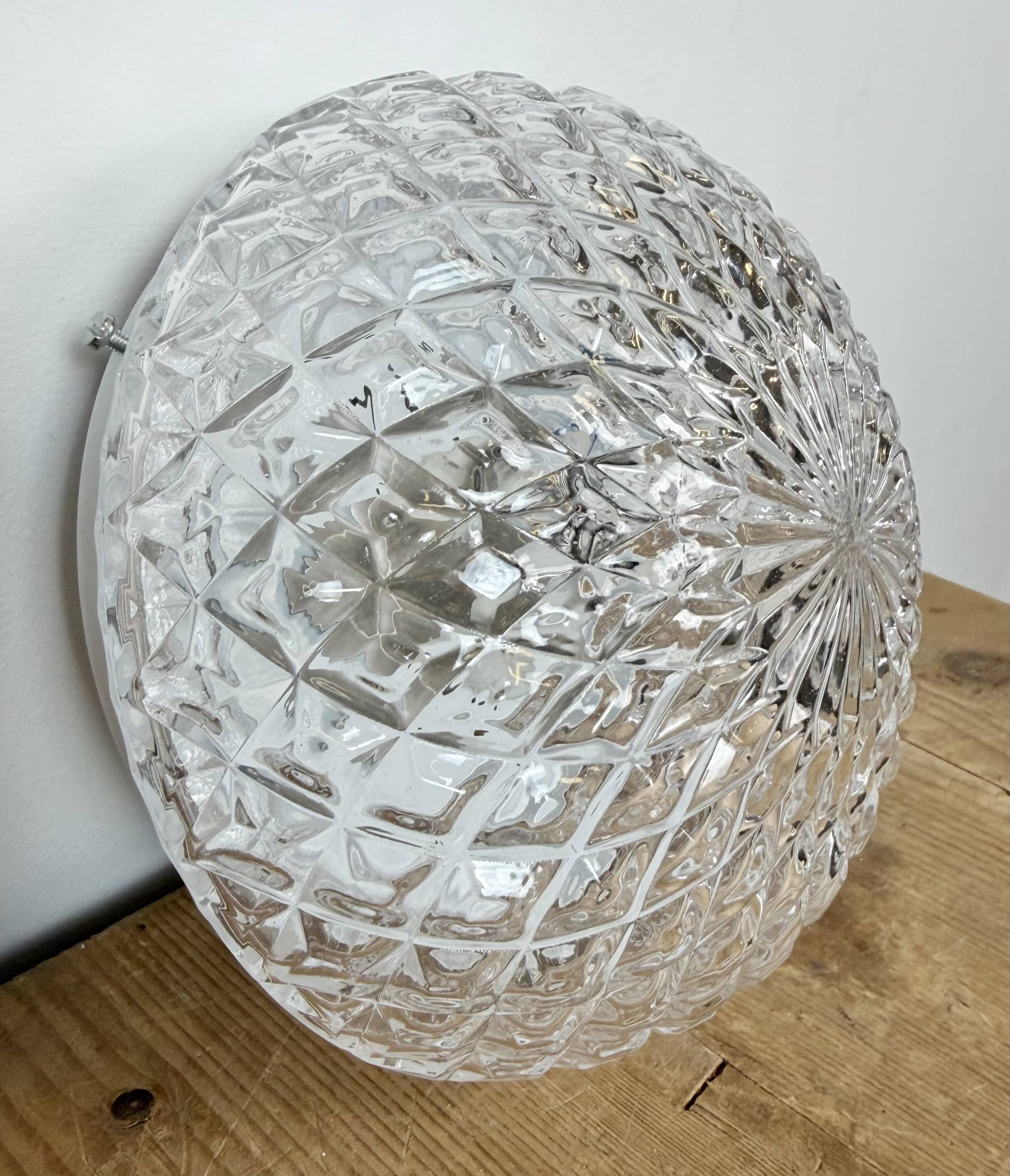 Vintage Glass Wall or Ceiling Light, 1970s