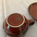 Vintage coffee set in enamelled ceramic 70s
