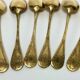 6 spoonfuls silver and vermeil poincon minerve gaston bardies 19th 122 grams