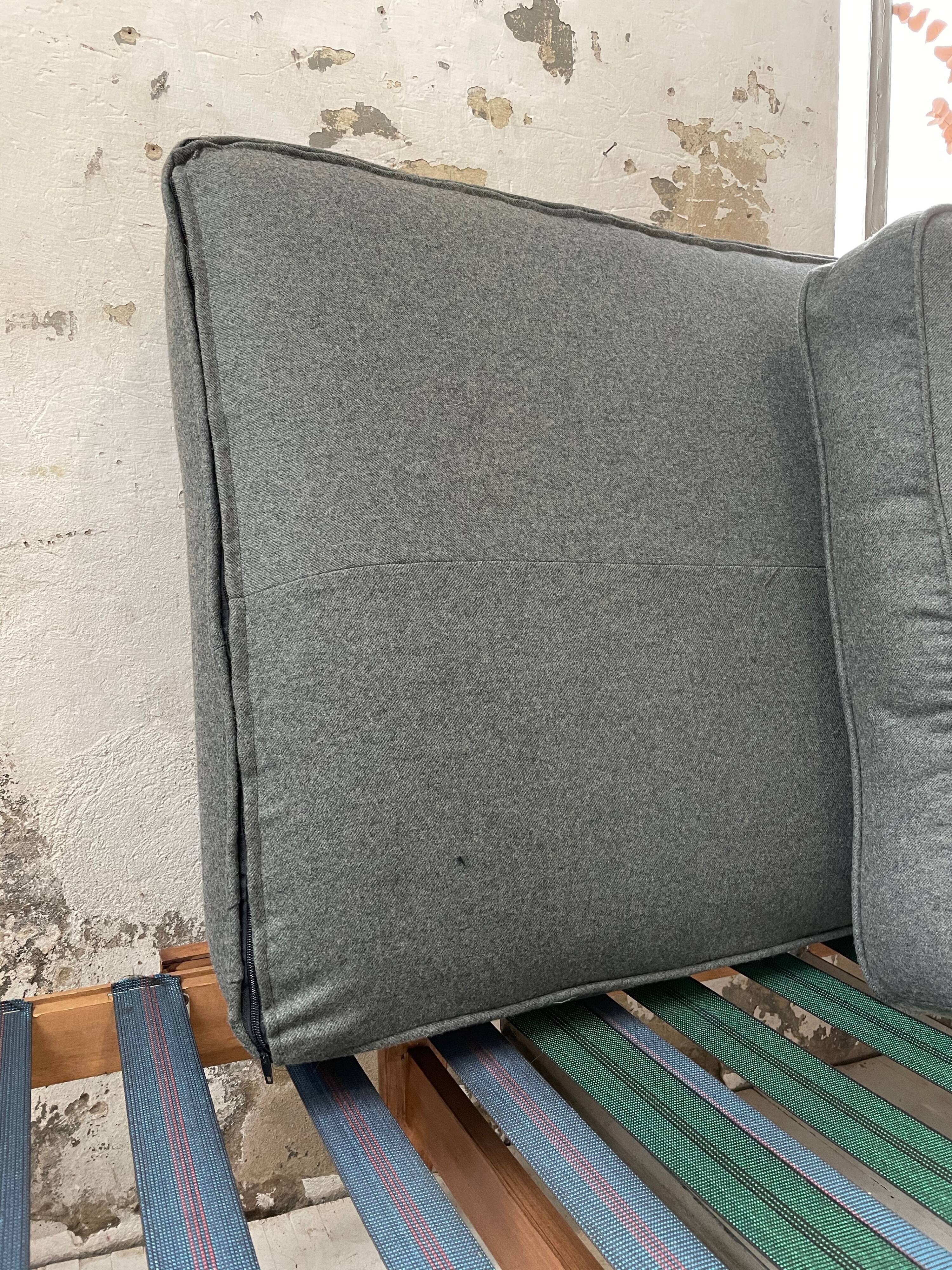 Daybed expandable Scandinavian 2-seater bench