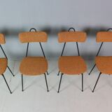 Set of 4 Italian dining chairs newly upholstered 1950s