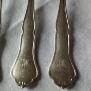 8 small numbered silver-plated forks Sorsakoski
