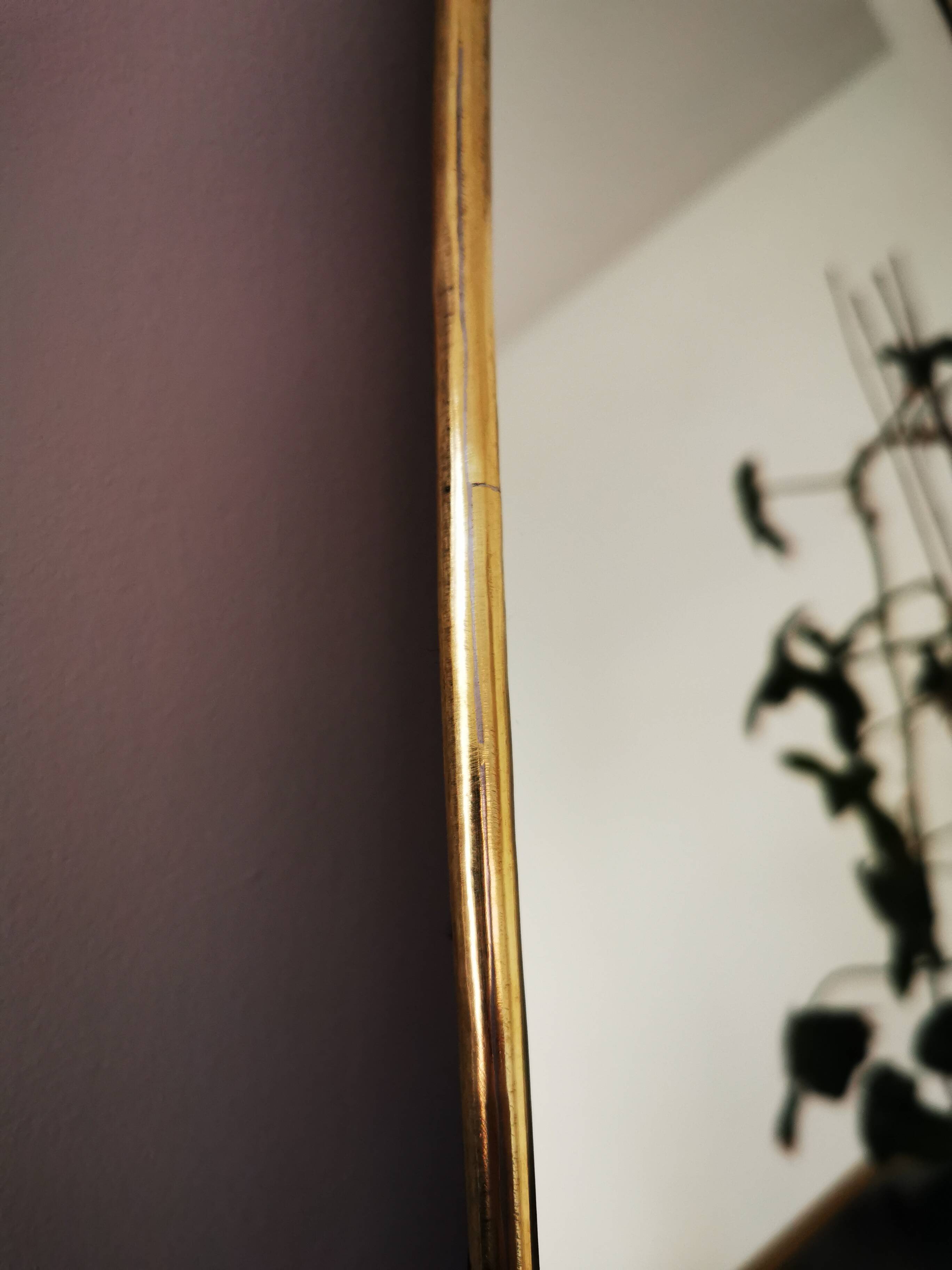 Marrakchi Mirror in Golden Brass – 45×29 cm – Moroccan Artisanal Manufacture