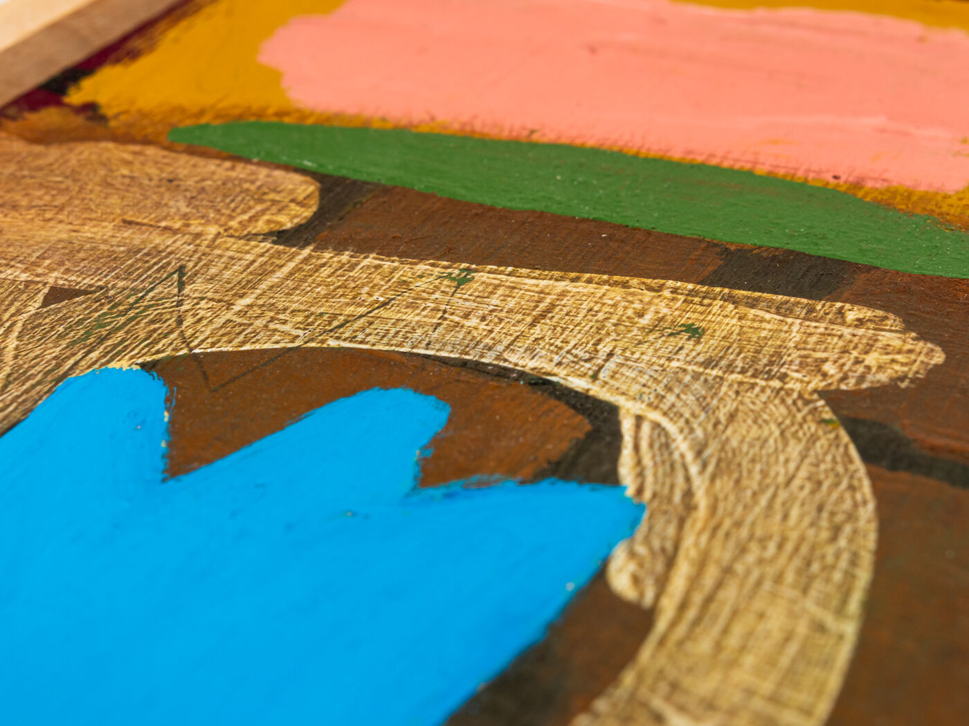 Composition, Acrylic on wooden plate. 16 x 22cm