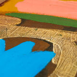 Composition, Acrylic on wooden plate. 16 x 22cm