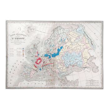 Carte ancienne carte géologique de l'Europe - 1836