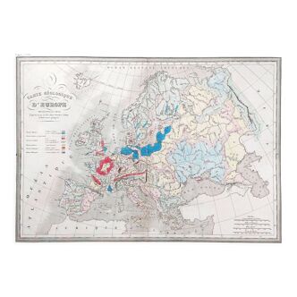 Old Map - Geological Map of Europe - 1836