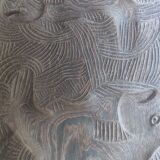 Wenge monoxyl carved dish decorated with fish
