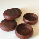 Series of 5 cups in vintage teak  60