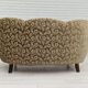 60s, danish vintage 2 seater "banana" sofa, green velour, original condition.