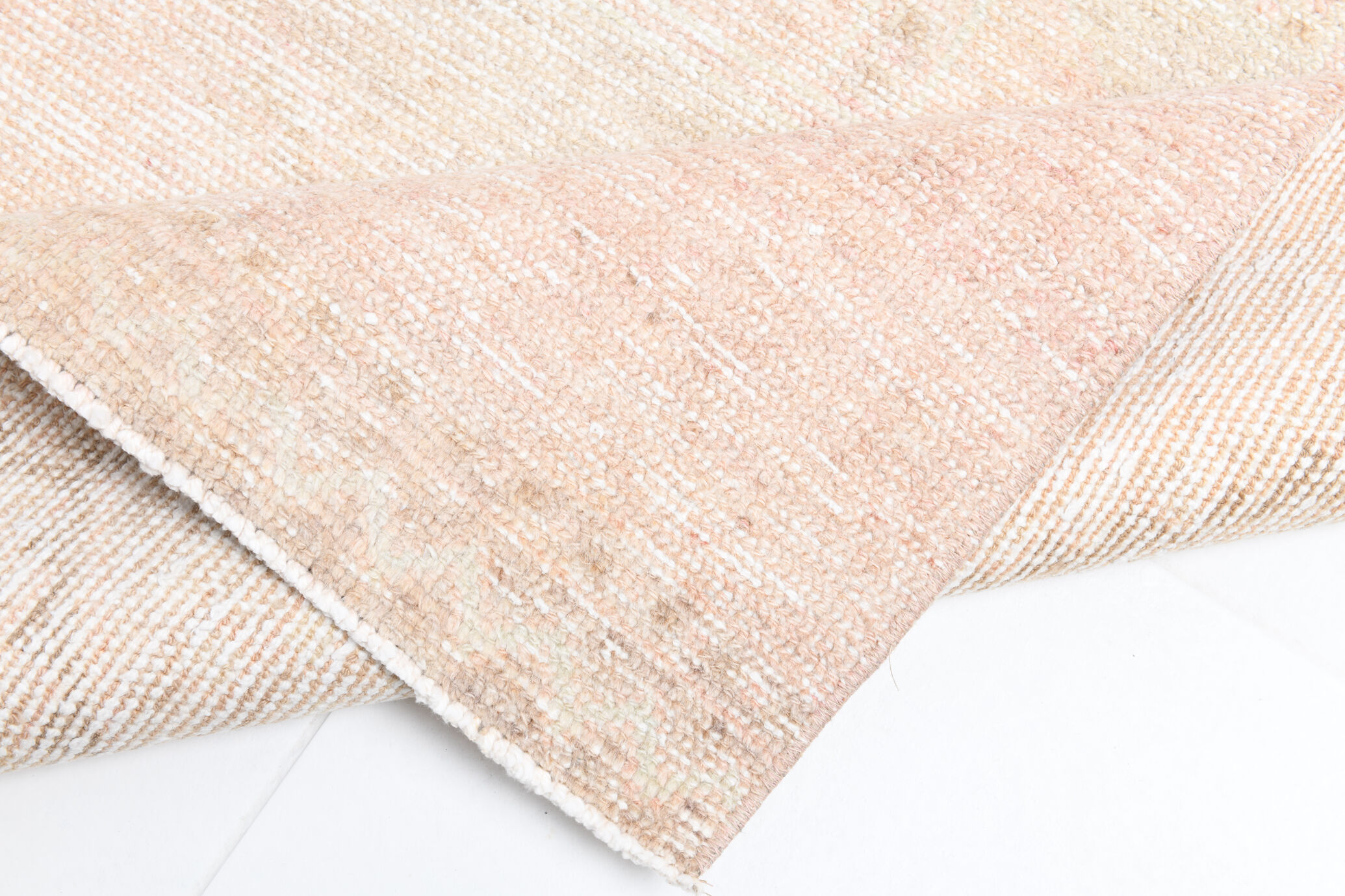 Dusty beige handmade runner rug