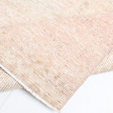 Dusty beige handmade runner rug