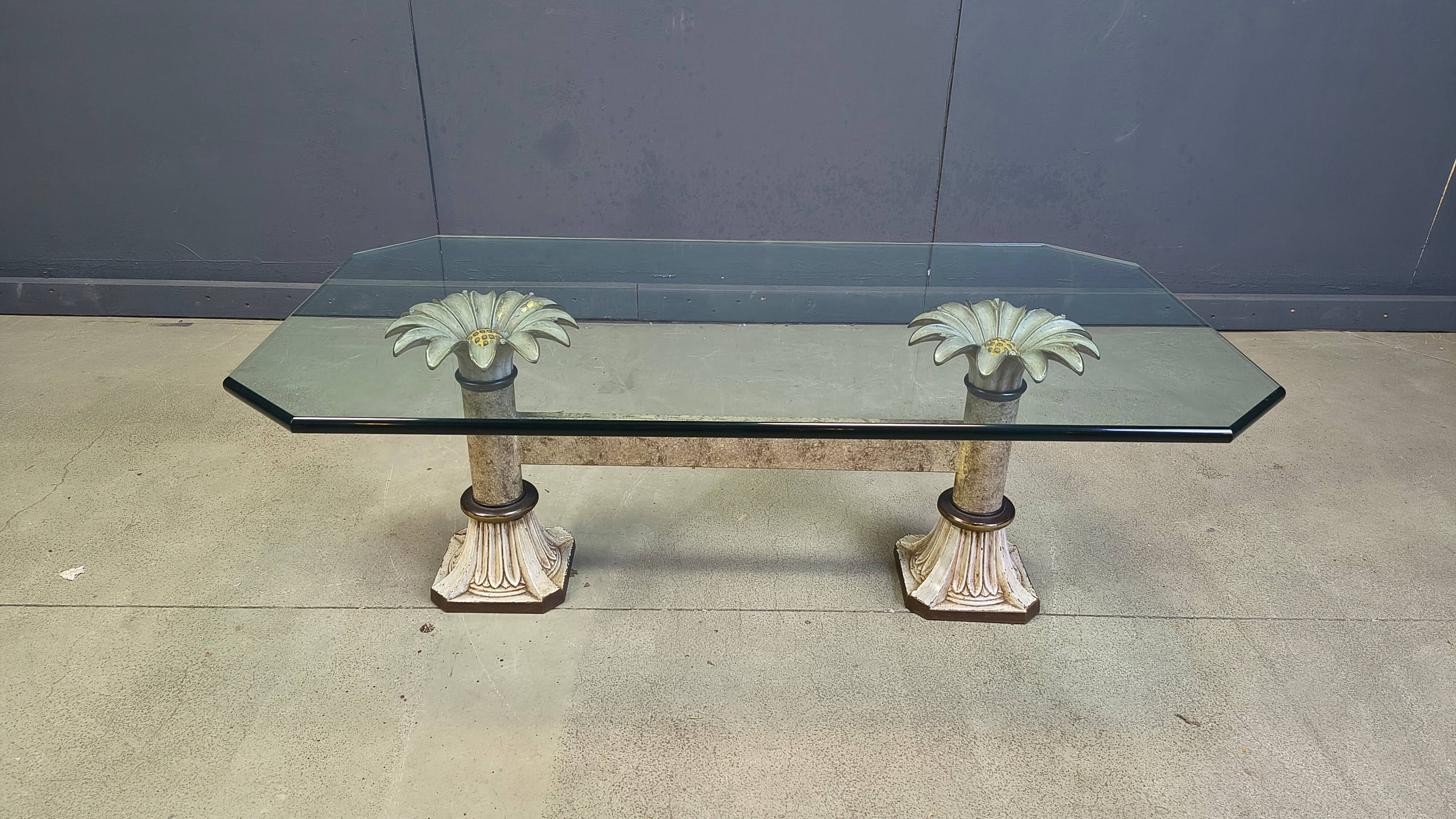 Vintage cast iron flower coffee table, 1960s
